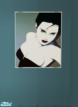 Sims 2 — Nagel Serigraph 09 by cruinne — Patrick Nagel\'s art is virtually ubiquitous 80\'s in pop culture. Just add some