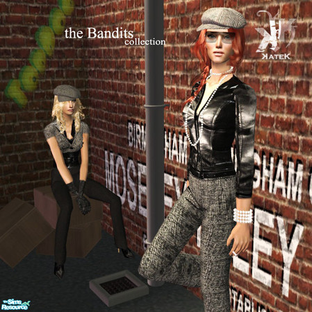 Sims 2 — The Bandits set by K@ — Four outfits with twid materials!