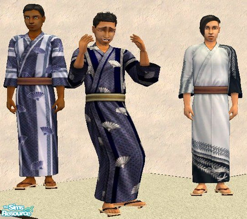Sims 2 — EA adult kimonos made available to teens by Nocommente — You must have Bon Voyage. These are the male adult