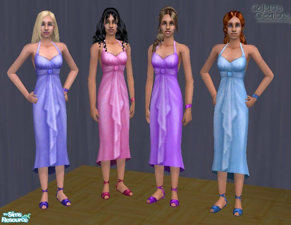 Sims 2 — Cocktail dresses by Callisto149 — A recolor of maxis cocktail dresses. This set of four dresses in pink, blue,