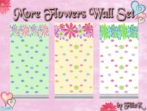 Sims 2 — More Flowers Wall Set by filizk — Here I present more flowers for the girly girls, who need more color in their