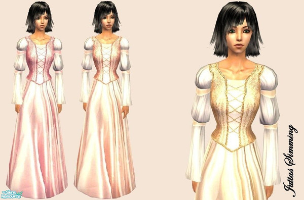 Sims 2 — adult / ya / elder silk princess dress by juttaponath — No mesh required.