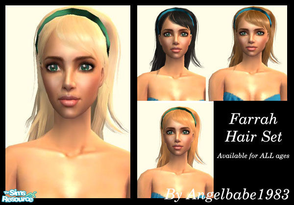 Sims 2 — Farrah Hair Set by Angelbabe1983 — Here is a hair set based on a wonderful mesh by Peggy. This hair reminds me