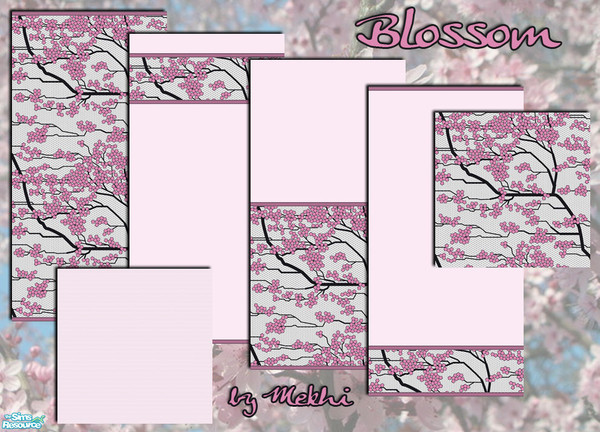 Sims 2 — Blossom by Mekhi — Four wallpapers in pink and two matching carpets, enjoy!