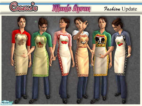 Sims 2 — am_MomsApron by Cruella — Great cooks sove to where aprons and so does my Sims Mom\'s.