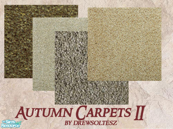 Sims 2 — Autumn Carpets II by drewsoltesz — Another set of four muted fall colours for your Sims carpeting and decorating