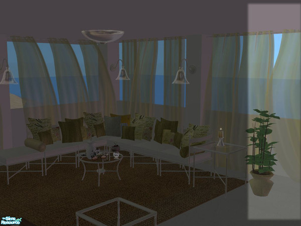 Sims 2 — PB Outdoor Curtains - Sheer recolors - Curtain right yellow by ShinoKCR — 