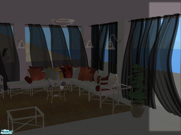 Sims 2 — PB Outdoor Curtains - Sheer recolors - Curtain right grey by ShinoKCR — 