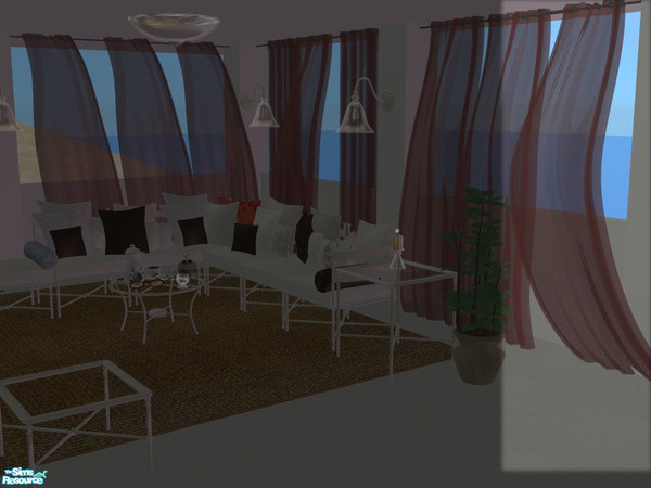 Sims 2 — PB Outdoor Curtains - Sheer recolors - Curtain right brown by ShinoKCR — 