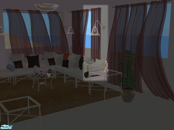 Sims 2 — PB Outdoor Curtains - Sheer recolors - Curtain middle brown by ShinoKCR — 