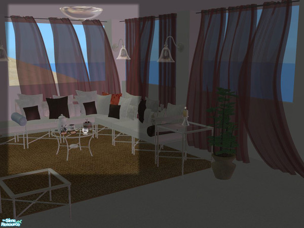 Sims 2 — PB Outdoor Curtains - Sheer recolors - Curtain Left brown by ShinoKCR — 