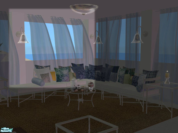 Sims 2 — PB Outdoor Curtains - Sheer recolors - Curtain left blue by ShinoKCR — Includes a white bar