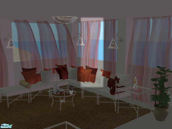 Sims 2 — PB Outdoor Curtains - Sheer recolors - Curtain right aprico by ShinoKCR — 