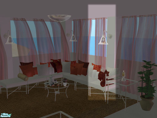 Sims 2 — PB Outdoor Curtains - Sheer recolors - Curtain middle aprico by ShinoKCR — 