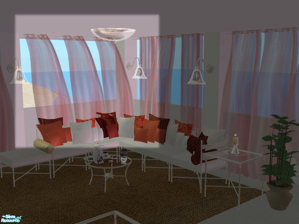 Sims 2 — PB Outdoor Curtains - Sheer recolors - Curtain left aprico by ShinoKCR — 
