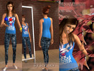 Sims 2 — 012 by ievpiev2 — Blue top with bunny and quote, jeans, and converse shoes.