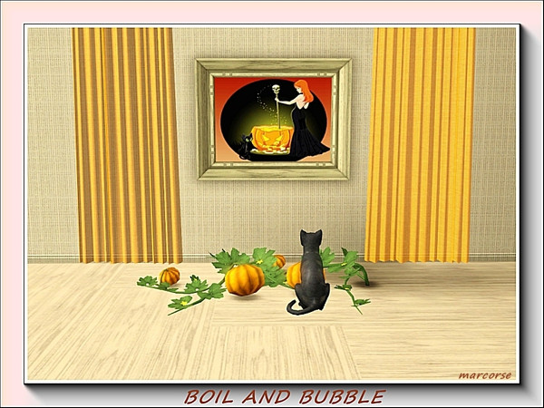 Sims 3 — Boil and Bubble_marcorse by marcorse — A cute redhead Witch carefully tends her bubbling cauldron, making ready