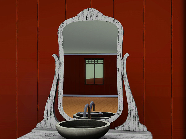 Sims 3 — Garage Shabby Chic Bathroom Mirror by TheNumbersWoman — Distressed and Cheapo Furniture. Plastering your game