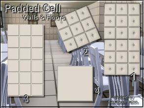 Sims 3 — Asylum Padded Tile Set by Cerulean Talon — Not quite white, this light gray padded cell walls and floors are