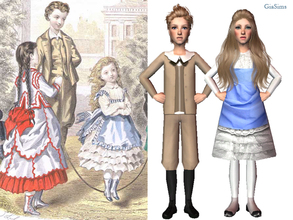 Sims 2 — Victorian Brother and Sister by giasims — Brother and sister victorian outfits