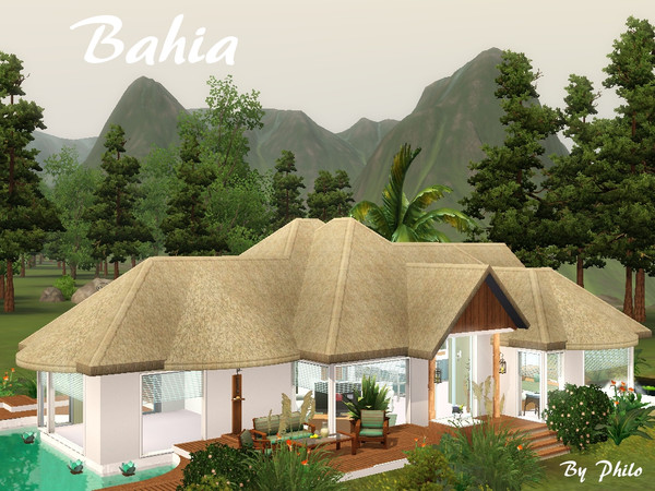 Sims 3 — Bahia by philo — Bahia is an extended version from Anya. This 2nd tropical bungalow comes with an extra room