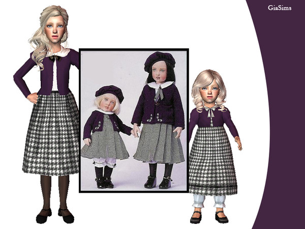 Sims 2 — Matching Victorian Coats for Sisters by giasims — Matching Victorian Coats for Sisters