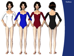 Sims 2 — 3/4 Sleeve Leotard with Pinched Front by giasims — Leotard with three-quarter length sleeves and pinched front