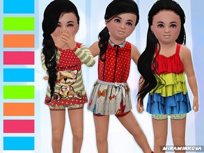 Sims 3 — Always Happy Set by miraminkova — Three beautiful toddler outfits, made specially for your little cute girls.