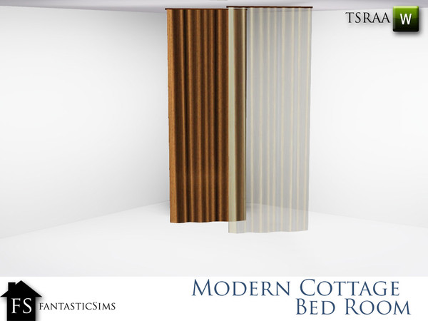 Sims 3 — Modern Cottage Curtain Panel FS by fantasticSims — Modern Cottage Curtain Panel FS 1 Solid Panel 1 sheer panel