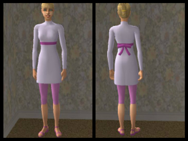 Sims 2 — [02] - Cute Purple Teen Dress by Xodess — This set consists of two everyday outfits, also under formal, for your