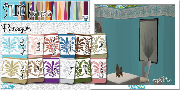 Sims 2 — Studio K Paragon_01 by StudioKhagerks — 1-12 of 36 colors. Studio K Signature colors with a nice top border.