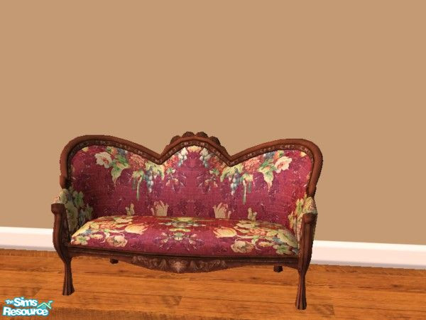 Sims 2 — Victorian Loveseats - Fresno Floral by drewsoltesz — A recolour of the \'Luxuraire Loveseat, here are five