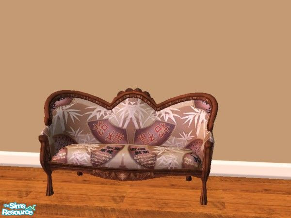 Sims 2 — Victorian Loveseats - Oriental Fan Loveseat by drewsoltesz — A recolour of the \'Luxuraire Loveseat, here are