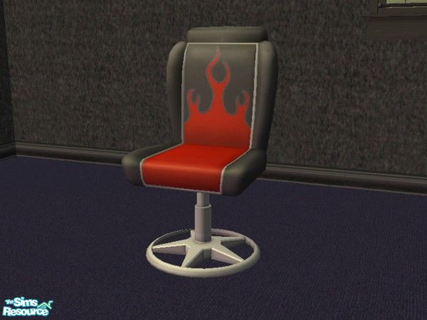 Sims 2 — Sk8ter Chair by tamlfra — Simple black on red flames.