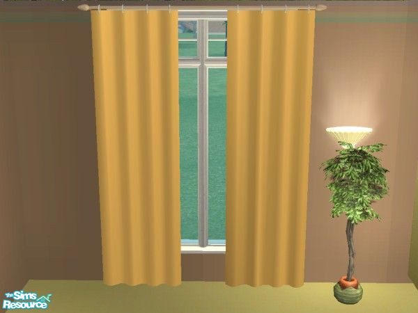 Sims 2 — Fruity Modern Bedroom - Orange Curtains (Large Long) by lym — Part of my Fruity Modern Bedroom set.