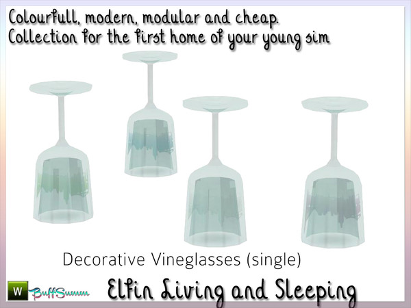 Sims 3 — Elfin Living Vineglas by BuffSumm — Decorative Vineglas single matching the *Elfin Set* ***TSRAA***