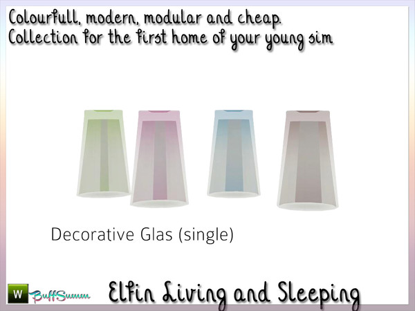 Sims 3 — Elfin Living Waterglas by BuffSumm — Decorative Waterglas single matching the *Elfin Set* ***TSRAA***