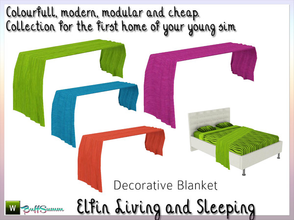 Sims 3 — Elfin Living Blanket by BuffSumm — Blanket for the doublebed. Part of the *Elfin Living Set* ***TSRAA***