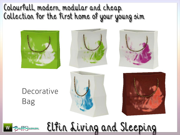Sims 3 — Elfin Living Bag by BuffSumm — Decorative Bag matching the *Elfin Set* ***TSRAA***