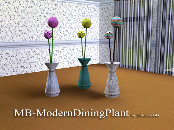 Sims 3 — MB-ModernDiningPlant by matomibotaki — MB-ModernDiningPlant, new deco plant mesh with vase and 2 glittery deco