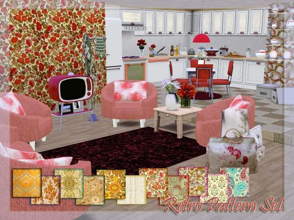 Sims 3 — V | RetroPatterSet |1 by vidia — This set has 11 patterns. You can find these patterns in category of themed. I
