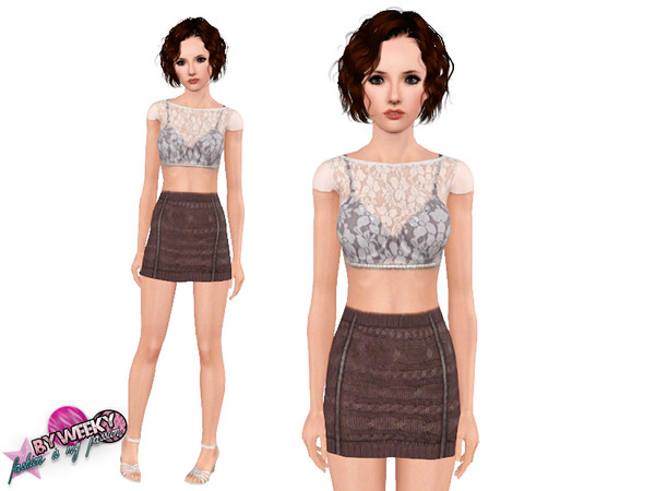 Sims 3 — Roxette outfit by Weeky — Roxette outfit - custom CAS and launcher thumbnails - for YA and adult - recolorable