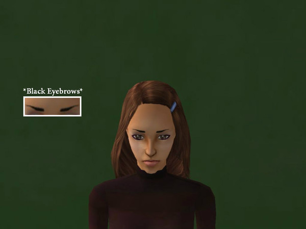 Sims 2 — [01] - Black Eyebrows by Xodess — This set has two eyebrows, black and dark brown for toddler-adult - both male