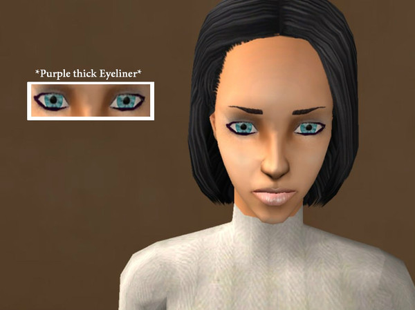 Sims 2 — [03] - Purple Thick Eyeliner by Xodess — This eyeliner is purple with a thick style. - Works for both genders. -