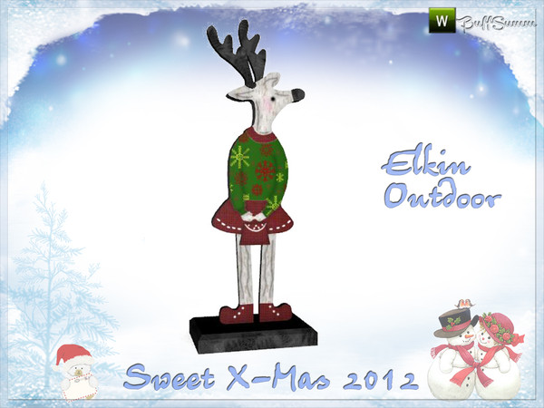 Sims 3 — Outdoor Elkin by BuffSumm — *Elkin* for placing only on floor - large version. Part of the *Sweet X-Mas 2012