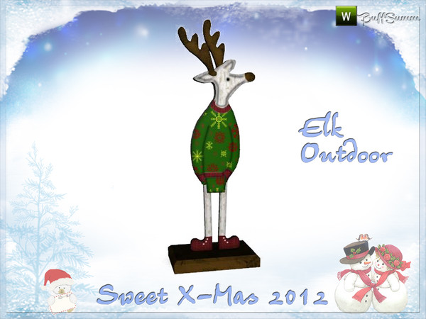 Sims 3 — Outdoor Elk by BuffSumm — *Elk* for placing only on floor - large version. Part of the *Sweet X-Mas 2012 Set*
