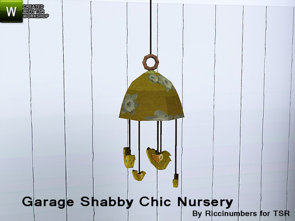 Sims 3 — Garage Shabby Chic Nursery Mobile by TheNumbersWoman — Distressed and Cheapo Furniture. Plastering your game