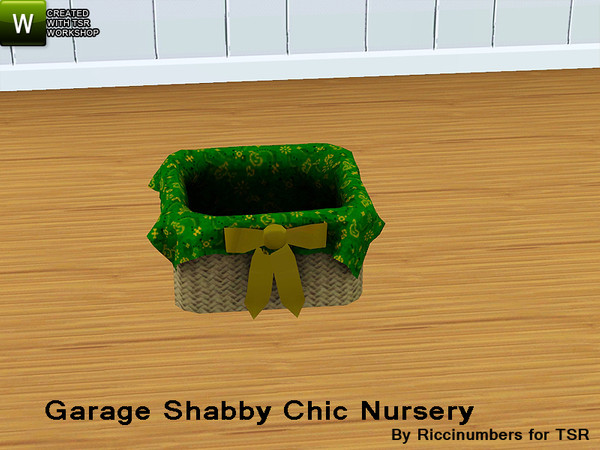 Sims 3 — Garage Shabby Chic Nursery Basket by TheNumbersWoman — Distressed and Cheapo Furniture. Plastering your game