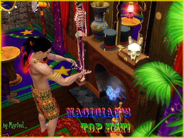 Sims 3 — EA Top Hat by murfeel — There may be no white rabbit under this fine hat, but no one will care when it graces