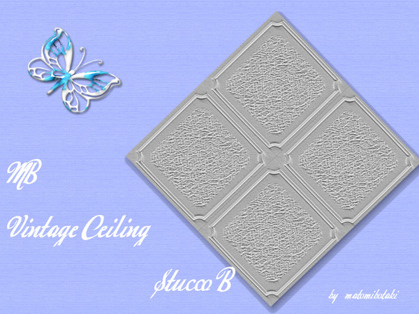 Sims 3 — MB-VintageCeilingStuccoB by matomibotaki — MB-VintageCeilingStuccoB, vintage stucco design ceiling tile, in big